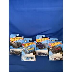 4 New DC Batman HOT WHEELS Arkham Asylum BATMOBILE Gotham MOVIE Varients LOT